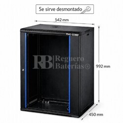 Armario Rack 20U 542x450 mm desmontado | Mural Phasak ECO PHO 2220-D